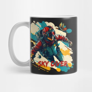 Vintage Skydiving Parachuting Retro Skydiver Mug